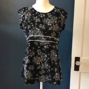Maternity Black Floral Blouse